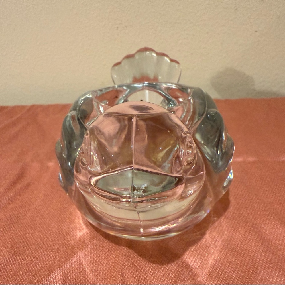 Indiana Glass Co Clear Lead Crystal Bird Tea Light/Votive Candle Holder 1980s - Picture 2 of 7